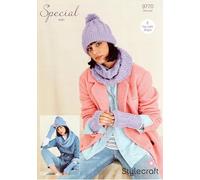 Stylecraft Special Aran Knitting Pattern - 9770 Ladies Hats, Snoods, Wristwarmers, & Scarf