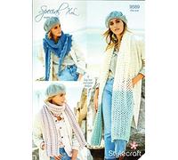 Stylecraft Special XL Super Chunky Pattern Scarves and Shawls 9589 - One Size, 4 Easy Lace and Eyelet Designs