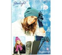 Stylecraft Starlight Aran Knitting Pattern 9647 - Hats and Mitts One Size, 4 Easy Knit Designs