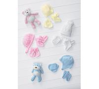 Stylecraft Wondersoft DK Hats, Mittens & Bootees Knitting Pattern 8615, Pink