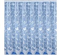 Styled ForYour Home Lizzy Butterfly & Floral White Net Curtain. 63 Inch (160cm) Drop. SOLD BY THE METRE.