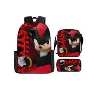 (StyleGGG) Anime Cartoon Sonic Print Children School Bag Set For School Elementary Kids