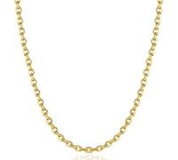 StyleJella Gold Silver Necklace Chain With Adjustable Lobster Clasp, Diamond Cut Geometric Gold Beads Stationed on Dainty 2mm Cable Box Chain, 16 Inches Rolo Oval Figaro Link Singapore Chain