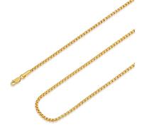 StyleJella Gold Silver Necklace Chain With Adjustable Lobster Clasp, Diamond Cut Geometric Gold Beads Stationed on Dainty 2mm Cable Box Chain, 16 Inches Rolo Oval Figaro Link Singapore Chain