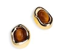 StyleJella Gold Sliver Plated Chunky Knot Geometric Drop Dangle Twisted Link Stud Earrings for Women Trendy Circle Jewelry, Stainless Steel, No Gemstone
