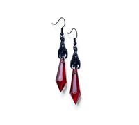 StyleJella Gothic Vampire Costume Crystal Black Bat Dangle Drop Earrings for Punk Goth Halloween Cosplay Holiday Jewelry Gift, Brass, No Gemstone