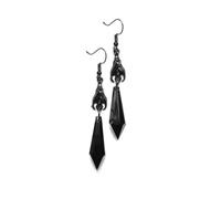 StyleJella Gothic Vampire Costume Crystal Black Bat Dangle Drop Earrings for Punk Goth Halloween Cosplay Holiday Jewelry Gift, Brass, No Gemstone