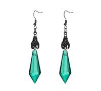 StyleJella Gothic Vampire Costume Crystal Black Bat Dangle Drop Earrings for Punk Goth Halloween Cosplay Holiday Jewelry Gift, Brass, No Gemstone