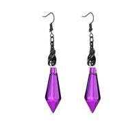 StyleJella Gothic Vampire Costume Crystal Black Bat Dangle Drop Earrings for Punk Goth Halloween Cosplay Holiday Jewelry Gift, Brass, No Gemstone