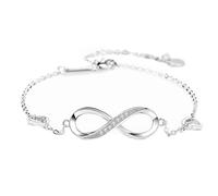 StyleJella Infinity Heart Ankle Bracelet for Women-Cubic Zirconia Rose Gold，Silver，Gold Summer Beach Stylish Foot Chain Summer Vacation Jewelry Gift for Mom Women, 5 UK, Brass, no gemstone
