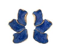 StyleJella Irregular Statement Earrings for Women - Unique Alloy Petal Design with Enamel, Large Stud Trendy Jewelry, Trendy Statement Enamel Floral Earring, Perfect for Prom Fashion Jewelry Gift