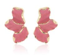 StyleJella Irregular Statement Earrings for Women - Unique Alloy Petal Design with Enamel, Large Stud Trendy Jewelry, Trendy Statement Enamel Floral Earring, Perfect for Prom Fashion Jewelry Gift