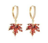 StyleJella - Maple Leaf Dangle Earrings for Women, Simple and Elegant Crystal Chain with Rhinestone Leaf Earrings, Perfect Fall Jewelry Gift for Wedding, Prom, Stainless Steel, Not a gemstone