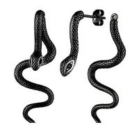 StyleJella Retro Snake Earrings for Women-Vintage Goth Punk Snake Earrings，Gold Silver Snake Earrings Statement Long Snake Jewelry, Stainless Steel, No Gemstone