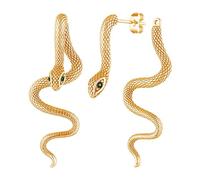 StyleJella Retro Snake Earrings for Women-Vintage Goth Punk Snake Earrings，Gold Silver Snake Earrings Statement Long Snake Jewelry, Stainless Steel, No Gemstone