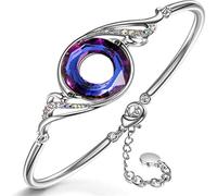 StyleJella "Rise From the Ashes Phoenix Bracelet Made with Crystals from Austria, Adjustable Bangle for Women 7"+2", Birthday Gift for Her, Symbol of Luck and Renewal, 5 UK, Brass, no gemstone