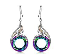 StyleJella "Rise From the Ashes" Phoenix Design Earrings, Sterling Silver Dangle Earrings with Austrian Crystals, Symbol of Good Luck and Renewal, Rhinestone Dangle Earrings Wedding Birthday Jewelry