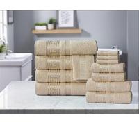 StyleMyBedroom 100% Cotton Towels Super Soft Absorbent 500 GSM with Viscose Greek Border (Beige,Bath Towel)