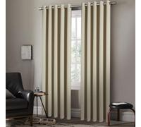 StylemyBedroom Pair of Eyelet Ring Top Thermal Blackout Curtains with Tie Backs - Plain, Insulated, Energy-Efficient, Light-Blocking, Noise-Reducing, Lined Design (Cream,90" x 108" (229x274cm))