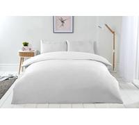StyleMyBedroom Plain Reversible Duvet Quilt Cover Bedding set with Pillowcases in 3 Sizes (White,King)