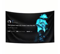 StyleNest Interior - Playboi Carti Ever since I Was a Jit Timeless Rapper Tweet Tapestry 40x60in Flag Banner Wall Decor - Bedroom Living Room