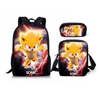 (StyleNN) Cartoon Sonic Anime Print Children School Bag Set For School Elementary Kids