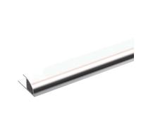 Stylepanel Straight Quadrant Trim Polished Panel End Cap (W)11mm (T)30mm - Gloss Silver Effect