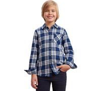 STYLER | STREET Boy’s Button-Down Flannel Shirts, Boys Long Sleeve Plain Checked Shirt, Stay Comfortable and Stylish Regular fit 100% Cotton Tartan Sleek Shirts for Kids, Ages 7-12 Years, Blue