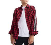 STYLER | STREET Boy’s Plaid Checked Shirt’s, Trendy Stylish Smart Tartan 100% Cotton Button-Down Flannel Shirt for Kids (UK, Age, 11 Years, Regular, Red/Black Check)