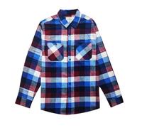 STYLER | STREET Men’s 1/2/3 Pack Button-Down Checked Shirts Two Pocket 100% Cotton Long Sleeve Regular Fit Flannel for Adult, Sizes S to 2XL (UK, Alpha, M, Regular, Regular, Blue/Red)