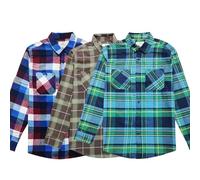 STYLER | STREET Men’s Button Down Checked Shirts Two Pocket 100% Cotton Long Sleeve Regular Fit Flannel for Adult, Size S to 2XL (UK, Alpha, XL, Regular, Regular, 3 Pack_Khaki/Blu.red/Green_Style-1)