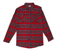 STYLER | STREET Men’s Lumberjack Checked Shirts Two Pocket 100% Cotton Long Sleeve Regular Fit Flannel for Adult, Size S to 2XL (UK, Alpha, S, Regular, Regular, Red/Grey_ss1b)