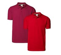 Stylerstreet Men’s Activewear Plain Polo Shirts 2 Pack, Twin Pack Lightweight 100% Pique Cotton Durable Short Sleeve Solid Polo Shirt for Men (UK, Alpha, 3XL, Regular, Regular, Burgundy, Red)