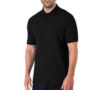 Stylerstreet Men’s Plain Activewear Polo Shirt, Mens Casual Short Sleeve Solid Polo Shirts, Breathable Durable Pique Cotton Blend Regular Fit Workout Sports Top for Men Adult, Size - L, Black