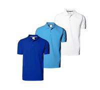 Stylerstreet Men’s Plain Polo Shirts Pack of 3, Lightweight 100% Pique Cotton Short Sleeve Activewear Solid Polo Shirt for Men Adult (UK, Alpha, XXL, Regular, Regular, Royal Blue, Sky Blue, White)