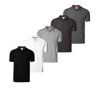Stylerstreet Men’s Plain Polo Shirts Pack of 5, Lightweight Multicolor 100% Pique Cotton Short Sleeve Polo (UK, Alpha, 3XL, Regular, Regular, Black, White, Grey, Charcoal, Smoke Grey)