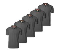 Stylerstreet Men’s Plain Polo Shirts Pack of 5, Lightweight Multicolor 100% Pique Cotton Short Sleeve Polo (UK, Alpha, 5XL, Regular, Regular, Smoke Grey)