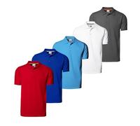 Stylerstreet Men’s Plain Polo Shirts Pack of 5, Lightweight Multicolor 100% Pique Cotton Short Sleeve Polo (UK, Alpha, XL, Regular, Regular, Red, Royal Blue, Sky Blue, White, Smoke Grey)