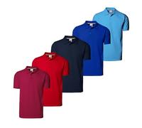 Stylerstreet Men’s Plain Polo Shirts Pack of 5, Lightweight Multicolor 100% Pique Cotton Short Sleeve Polo (UK, Alpha, XXL, Regular, Regular, Burgundy, Red, Dark Navy, Royal Blue, Sky Blue)