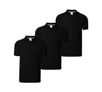 Stylerstreet Men’s Solid Polo Shirts Pack of 3, Lightweight 100% Pique Cotton Short Sleeve Activewear Plain Polo Shirt for Men Adult, Sizes M - 5XL (UK, Alpha, 5XL, Regular, Regular, Black)