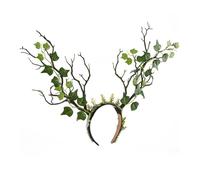 Styles Headband with Natural Branch and Antlers Decoration for Women ’ s Witch Costume and Photography Halloween Cosplay Headband