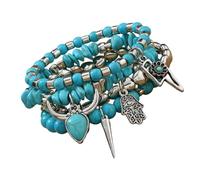 Styles Multi Strands Turquoise Bead Wrist Chain Accessory for Sophisticated Stacking Jewelry