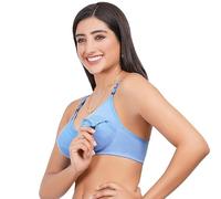 Stylesindia Women's Cotton Full Cup Padded Feeding Bra/Nursing Bra/Maternity Bra (UK, Numeric, 40, Regular, Regular, Sky Blue)