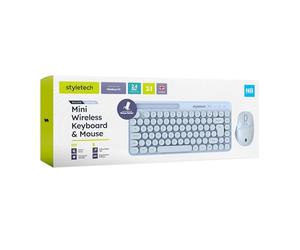 Styletech Wireless Pastel Keyboard and Mouse Bundle - Sky