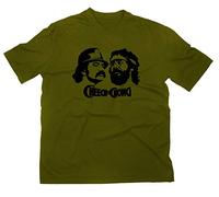 STYLETEX23 #2 Cheech and Chong T-Shirt, L, Olive