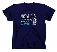 STYLETEX23 #2 Hitchhiker's Guide to The Galaxy Marvin T-Shirt, S, Navy