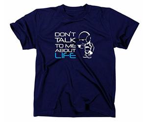 STYLETEX23 #2 Hitchhiker's Guide to The Galaxy Marvin T-Shirt, S, Navy
