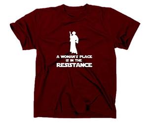 STYLETEX23 A Woman's Place is in The Resistance T-Shirt, XL, Maroon