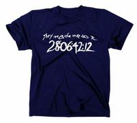 STYLETEX23 Donnie Darko They Made Me Do It T-Shirt, Navy, L