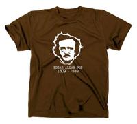 STYLETEX23 Edgar Allan Poe T-Shirt, L, Brown